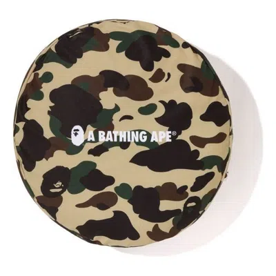 A Bathing Ape 1st Camo Circle Fluffy Beads Cushion 'yellow' In Brown