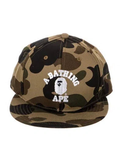 Pre-owned A Bathing Ape 1st Camo College Cap W/tags In Green