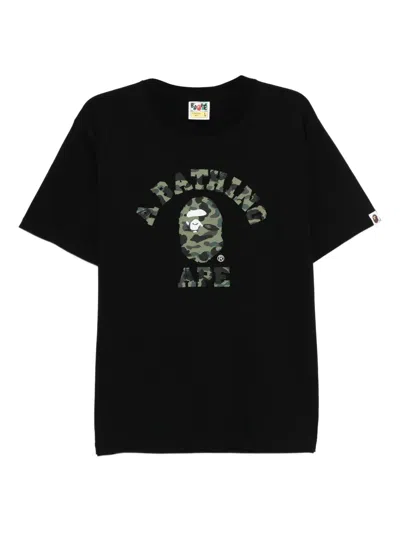 A Bathing Ape 1st Camo College T-shirt In Black