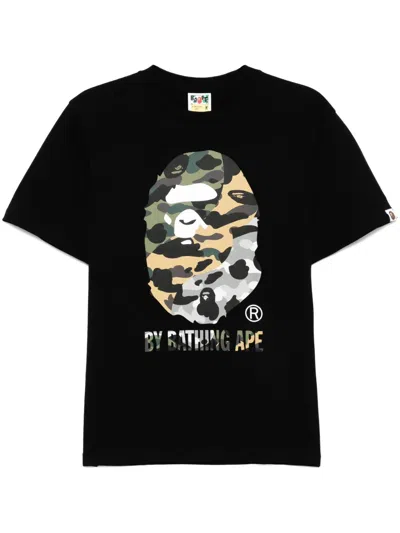 A Bathing Ape 1st Camo Crazy Tee In Black Multi Camo