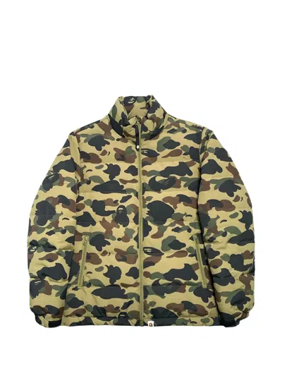 A Bathing Ape 1st Camo Down Jacket In Green