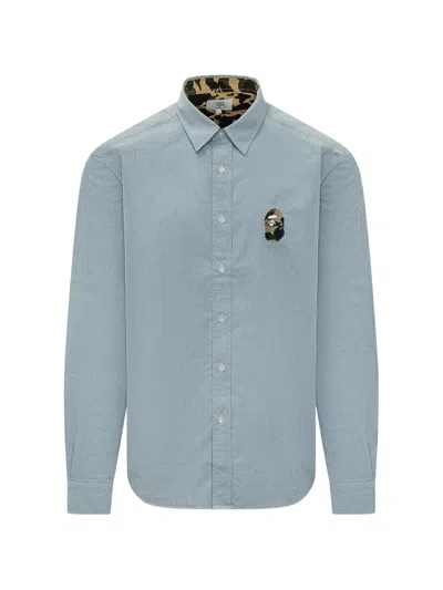 A Bathing Ape 1st Camo Logo-patch Shirt In Blue