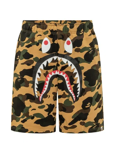 A Bathing Ape 1st Camo Shark Camouflage Shorts In Brown