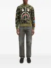 A Bathing Ape 1st Camo Shark Crewneck Sweatshirt In Green