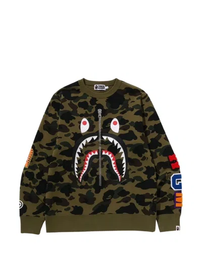 A Bathing Ape 1st Camo Shark Sweatshirt In Brown