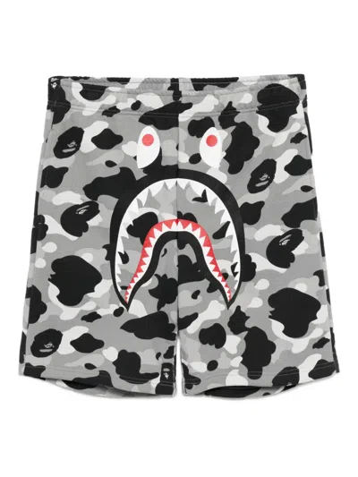 A Bathing Ape 1st Camo Shark Sportshorts In Black