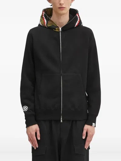 A Bathing Ape 1st Camo Shark Zip-up Hoodie In Black