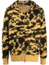 A Bathing Ape 1st Camo Shark Zip-up Hoodie In Yellow