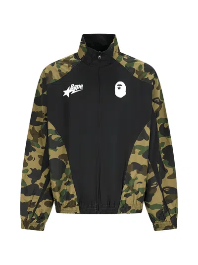 A Bathing Ape 1st Camo Stand-collar Jacket In Black