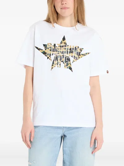 A Bathing Ape 1st Camo Twin Star Nyc T-shirt In White