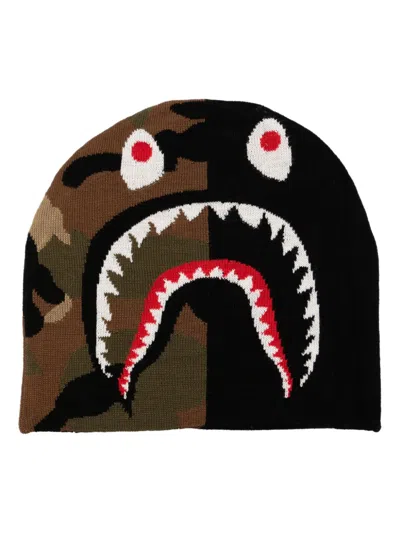 A Bathing Ape 1st Shark Beanie In Black