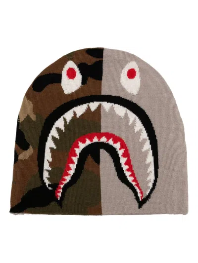 A Bathing Ape 1st Shark Beanie In Grey