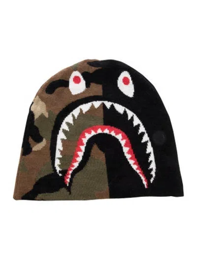 Pre-owned A Bathing Ape 1st Shark Knit Beanie In Black