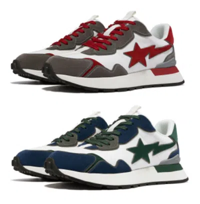 Pre-owned A Bathing Ape 2023 Aw  Men's Footwear Roadsta Express 2 Green / Red 1j20191011 B In Red X Gray