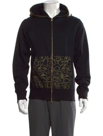 Pre-owned A Bathing Ape 23rd Anniversary Shark Zip Up Graphic Print Hoodie In Black