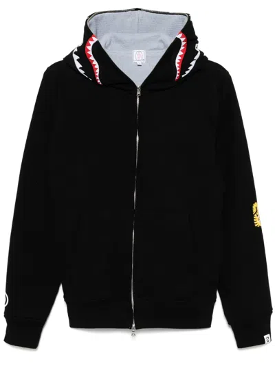 A Bathing Ape 2nd Shark Full-zip Hoodie In Black