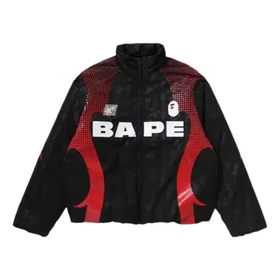 A Bathing Ape Aba Frame Monogram Jacquard Multi Logo Padded Jacket 'black'