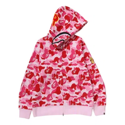 A Bathing Ape Abc Camo 2nd Shark Hoodie In Pink