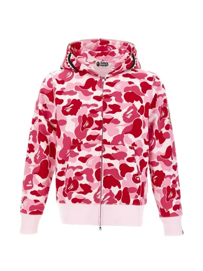 A Bathing Ape Abc Camo 2nd Shark Hoodie In Pink