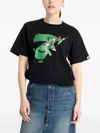 A Bathing Ape Abc Camo Ape Face Star Cotton T-shirt In Black