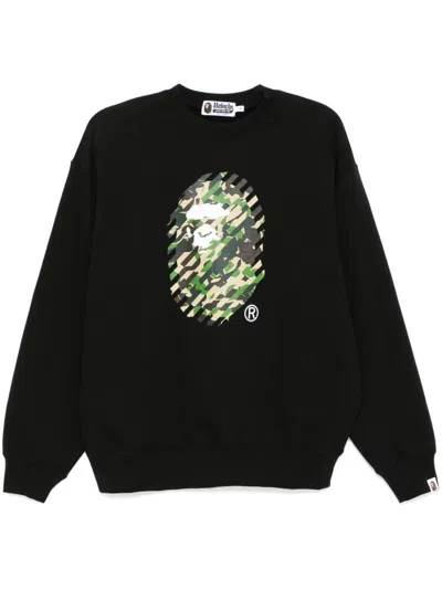 A Bathing Ape Abc Camo Ape Head Sweatshirt In Schwarz