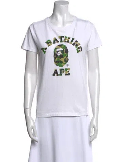 Pre-owned A Bathing Ape Abc Camo College Logo Graphic Print T-shirt In White