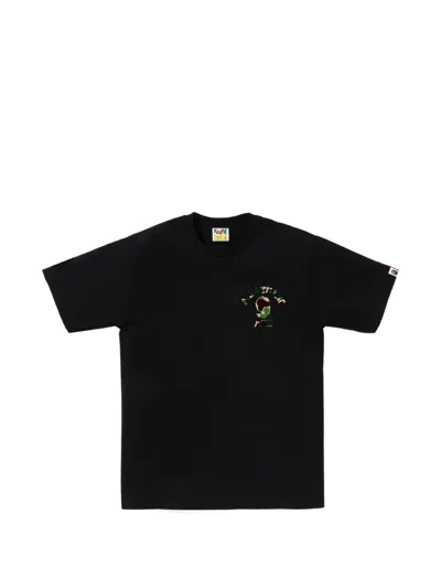 A Bathing Ape Abc Camo College T-shirt In Black