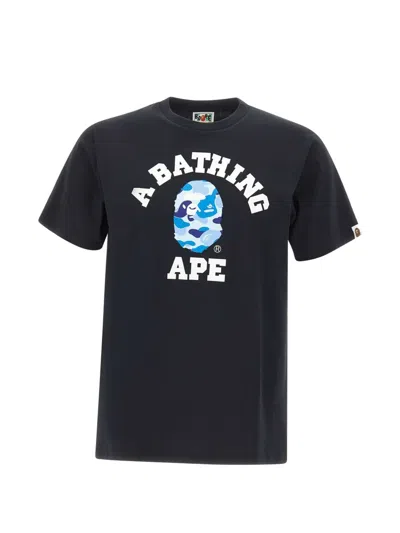 A Bathing Ape Abc Camo College T-shirt In Black