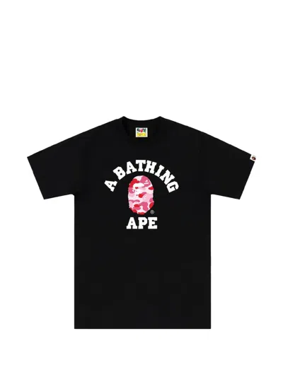 A Bathing Ape Abc Camo College T-shirt In Black