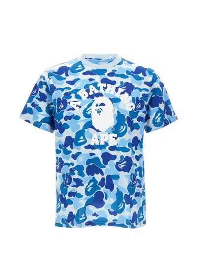 A Bathing Ape Abc Camo College T-shirt In Blue