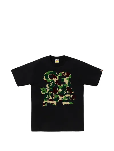A Bathing Ape Abc Camo Logo-print T-shirt In Black