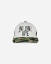 A Bathing Ape Abc Camo Nyc Logo Mesh Cap In White