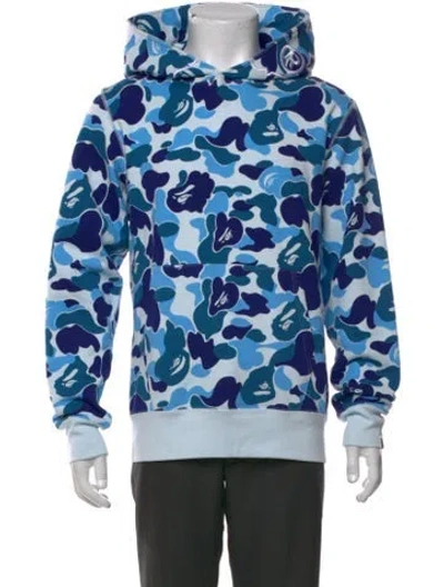 Pre-owned A Bathing Ape Abc Camo Printed Hoodie In Blue