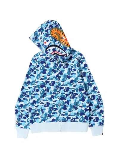 A Bathing Ape Abc Camo Shark Full-zip Hoodie In Blue