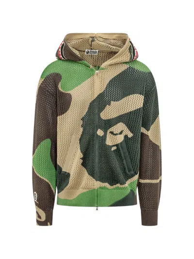 A Bathing Ape Abc Camo Shark Hoodie In Multi