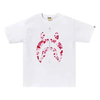 A Bathing Ape Abc Camo Shark T-shirt 'white Pink'