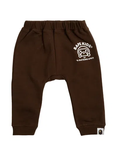 A Bathing Ape Ape-graphic Baby Trousers In Brown