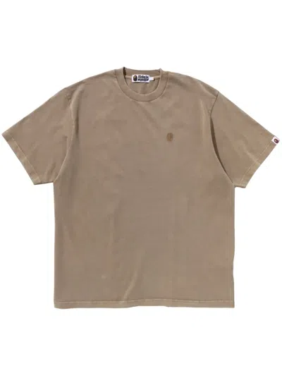 A Bathing Ape Ape Head-appliqué T-shirt In Neutrals