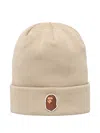 A Bathing Ape Ape Head Beanie Hat In Neutral