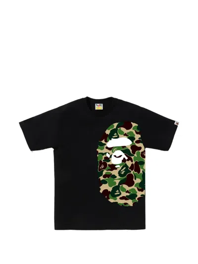A Bathing Ape Ape Head Camouflage-print T-shirt In Black
