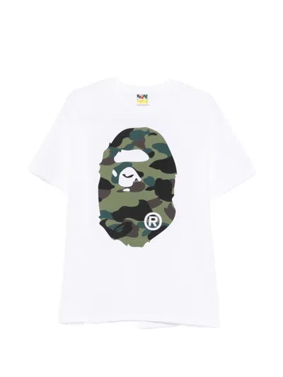 A Bathing Ape Ape Head Camouflage-print T-shirt In White