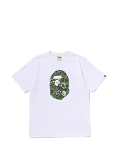 A Bathing Ape Ape Head Floral-print T-shirt In White