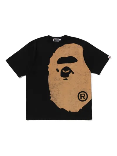 A Bathing Ape Ape Head Graphic T-shirt In Black