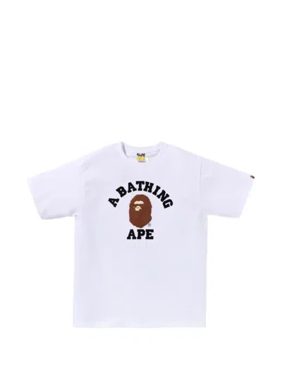 A Bathing Ape Ape Head Logo-print T-shirt In White