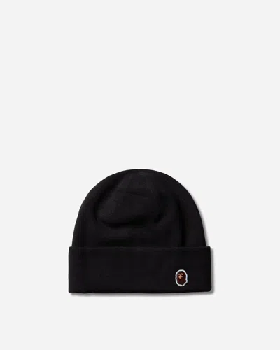 A Bathing Ape Ape Head One Point Knit Cap In Black