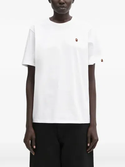 A Bathing Ape Ape Head One Point Short-sleeve T-shirt In White