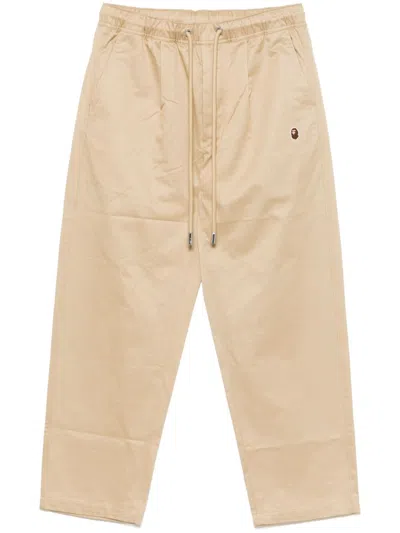 A Bathing Ape Ape-head One-point Trousers In Neutrals