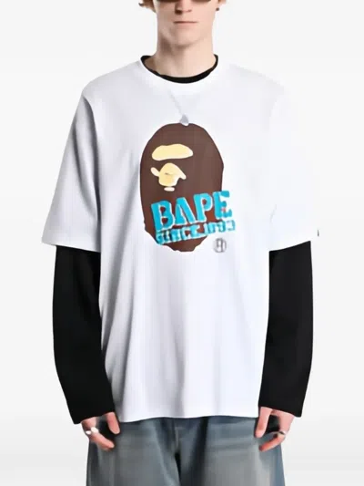 A Bathing Ape Ape Head Stencil Font T-shirt In Multi