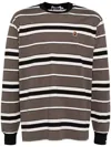 A Bathing Ape Ape-head Striped T-shirt In Grey
