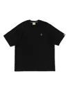 A Bathing Ape Mens Black One Point Brand-embroidered Cotton-jersey T-shirt In Black